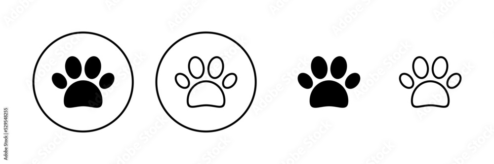 Paw icon vector. paw print sign and symbol. dog or cat paw Paw icon vector. paw print sign and symbol. dog or cat paw