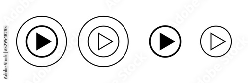 Play icon vector. Play button sign and symbol