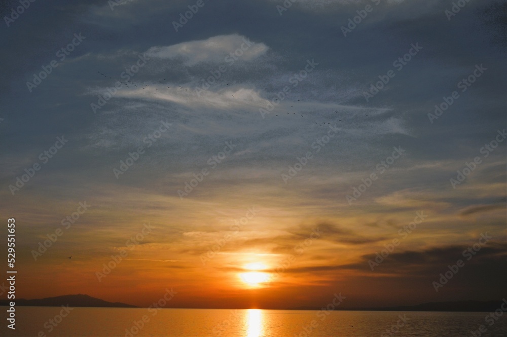 Sunset with Ocean View and Sky 