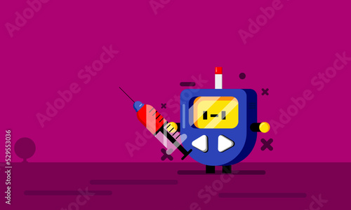 World diabetes day glucometer illustration