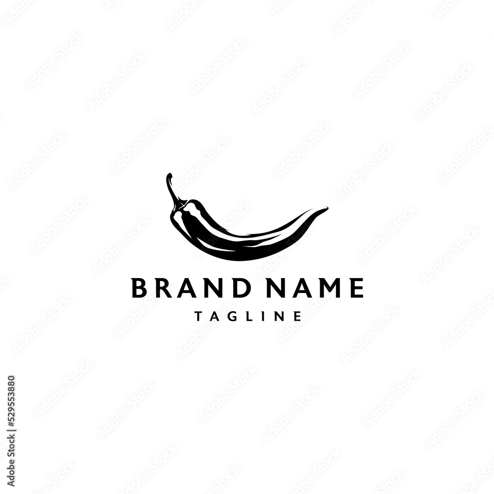 Spicy Food Symbol Chili Icon Logo Design. Black Chili Classic illustration with detailed lighting. Spicy Food Symbol Chili Icon Logo Design. Black Chili Classic illustration with detailed lighting.