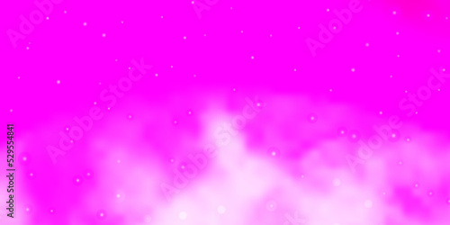 Light Pink vector background with small and big stars.