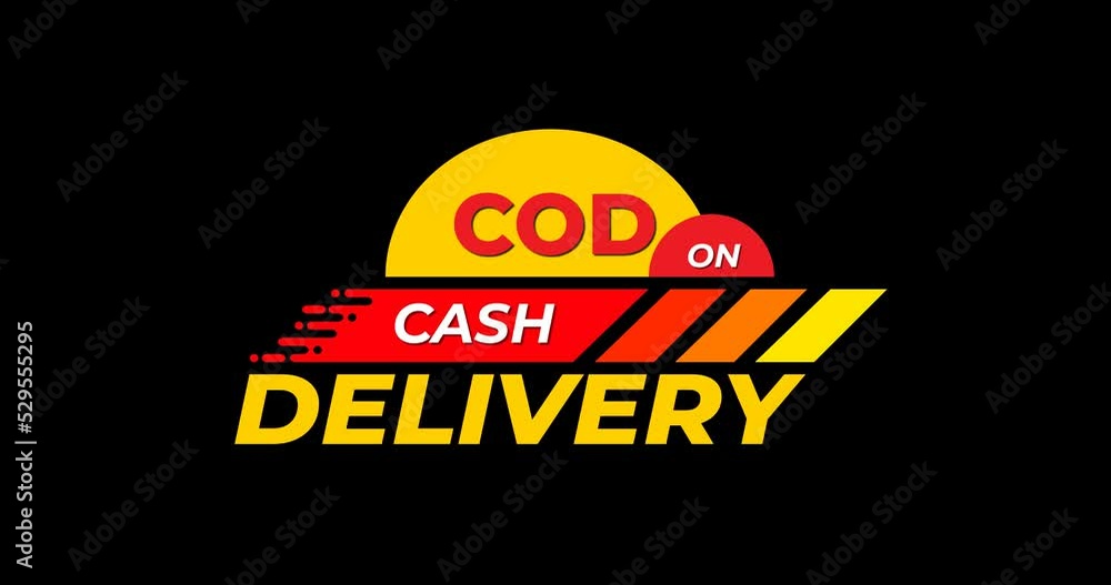 Cash on Delivery Logo Animated. The COD text is the abbreviation symbol for cash on delivery