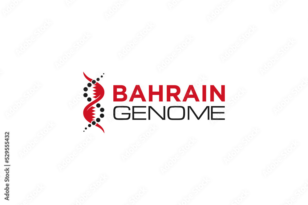 DNA logo Deoxyribonucleic acid Genetic human molecular genome program Biological Technologies Bahrain national flag DNA logo Deoxyribonucleic acid Genetic human molecular genome program Biological Technologies Bahrain national flag