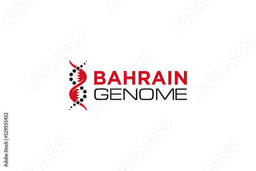 DNA logo Deoxyribonucleic acid  Genetic human molecular genome program Biological Technologies Bahrain national flag