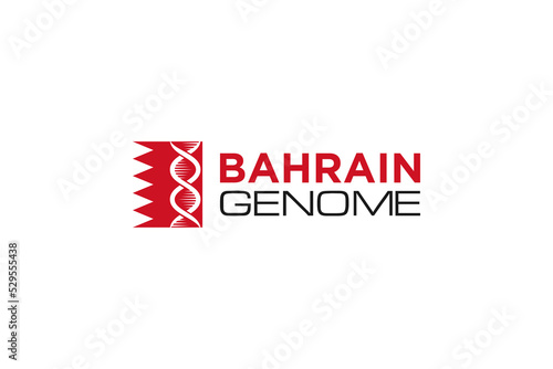 DNA logo Deoxyribonucleic acid  Genetic human molecular genome program Biological Technologies Bahrain national flag