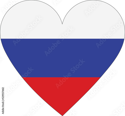 Free Download Russia flag in the shape of a heart. - GFXLoad