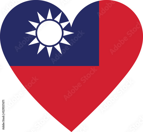 Free Download Taiwan flag in the shape of a heart. - GFXLoad