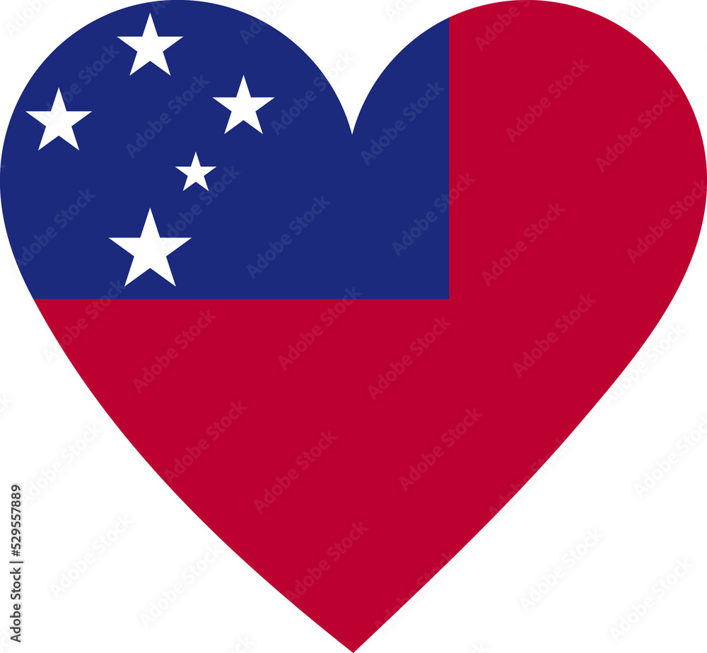 Samoa flag in the shape of a heart. Samoa flag in the shape of a heart.