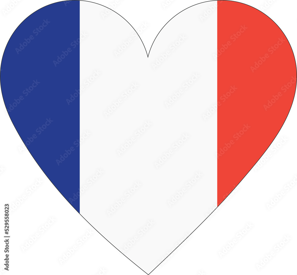 France flag in the shape of a heart. France flag in the shape of a heart.