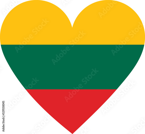 Free Download Lithuania flag in the shape of a heart. - GFXLoad