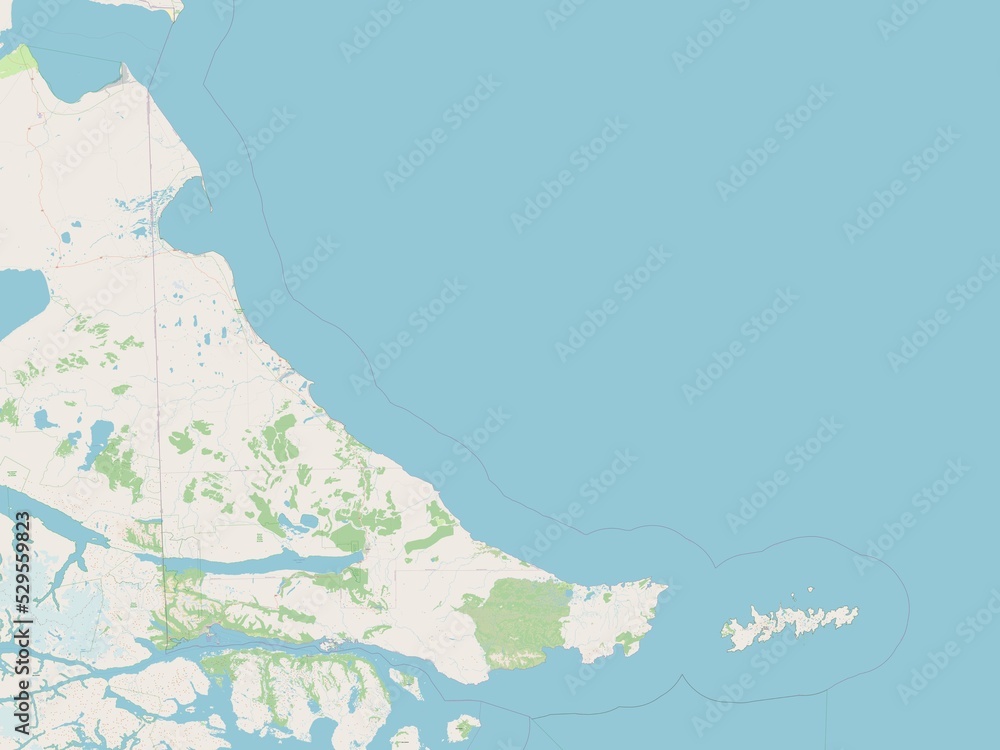 Fototapeta premium Tierra del Fuego, Argentina. OSM. No legend