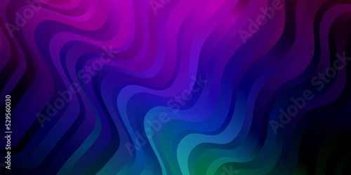Dark Multicolor vector template with curves.
