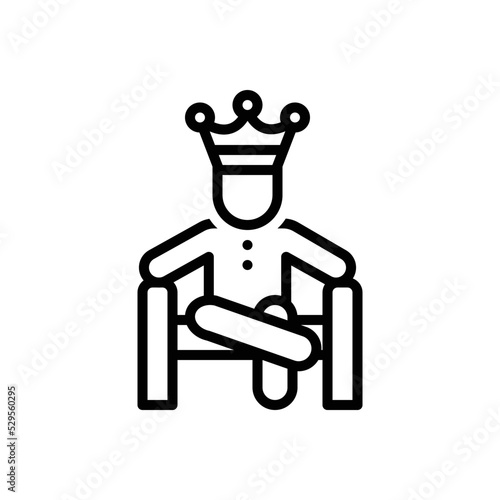 Black line icon for privileges