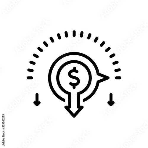 Black line icon for reducing