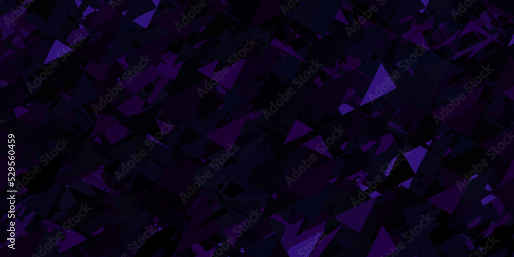 Fototapeta premium Dark purple vector layout with triangle forms.