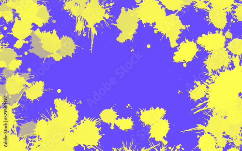 Purple & Yellow Splash Ink Paint Printable Background Vol.5