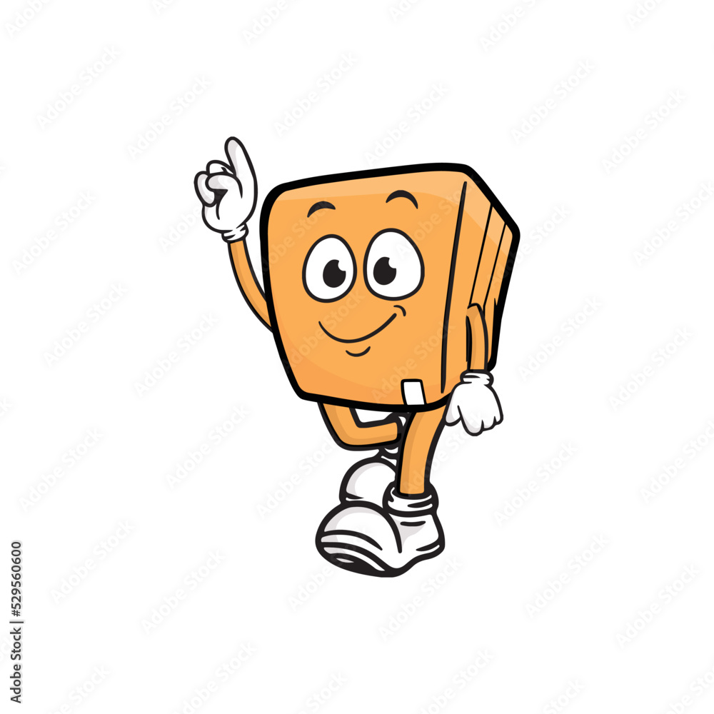 box character cartoon mascot vector box character cartoon mascot vector
