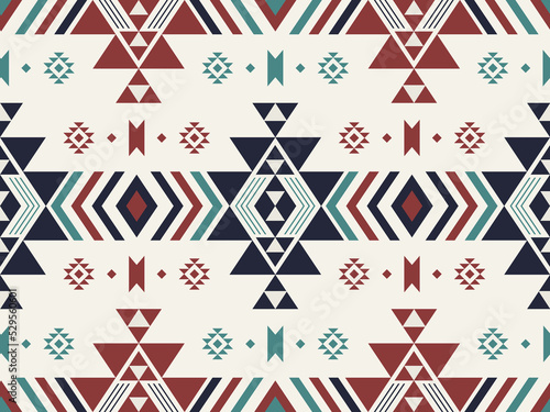Ethnic geometric pattern. Vector southwest aztec geometric shape colorful seamless pattern background. Use for fabric, textile, ethnic interior decoration elements, upholstery, wrapping.