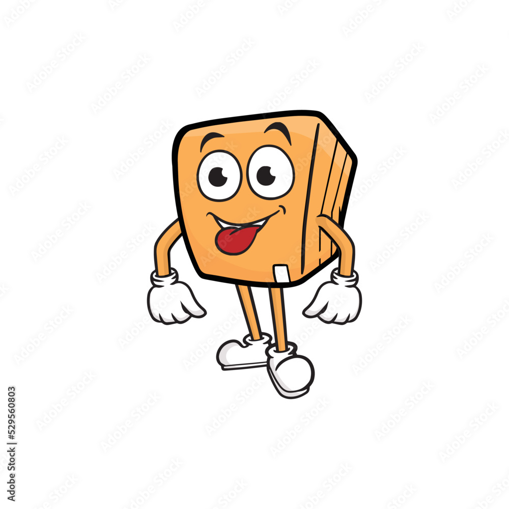 box character cartoon mascot vector box character cartoon mascot vector