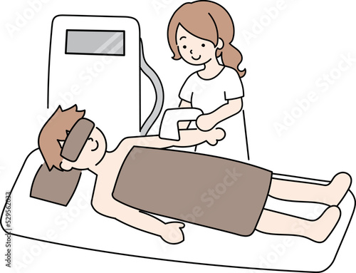 男性が脱毛しているイラスト