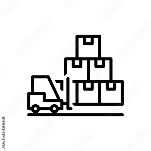 Black line icon for quantities