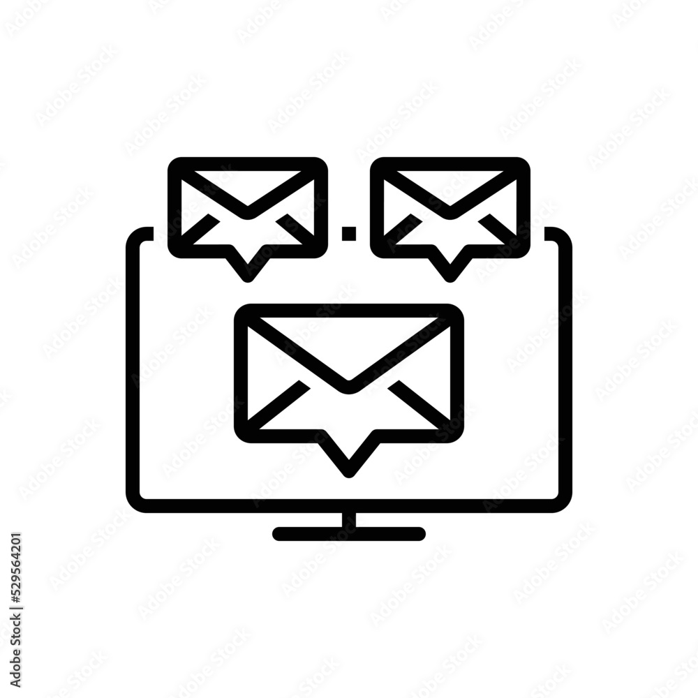 Black line icon for mails Black line icon for mails