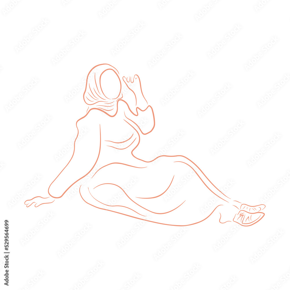 Woman pose line art style Woman pose line art style