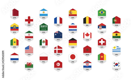 Set of flags world football championship 