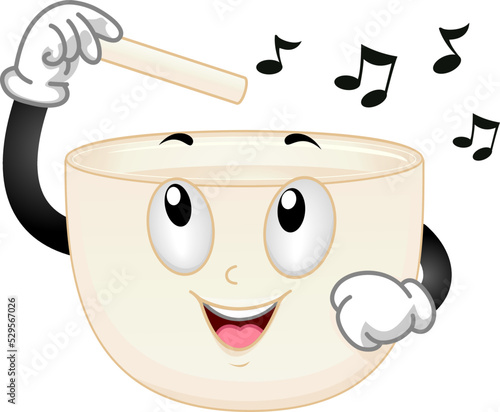 Crystal Singing Bowl Music Therapy Illustration