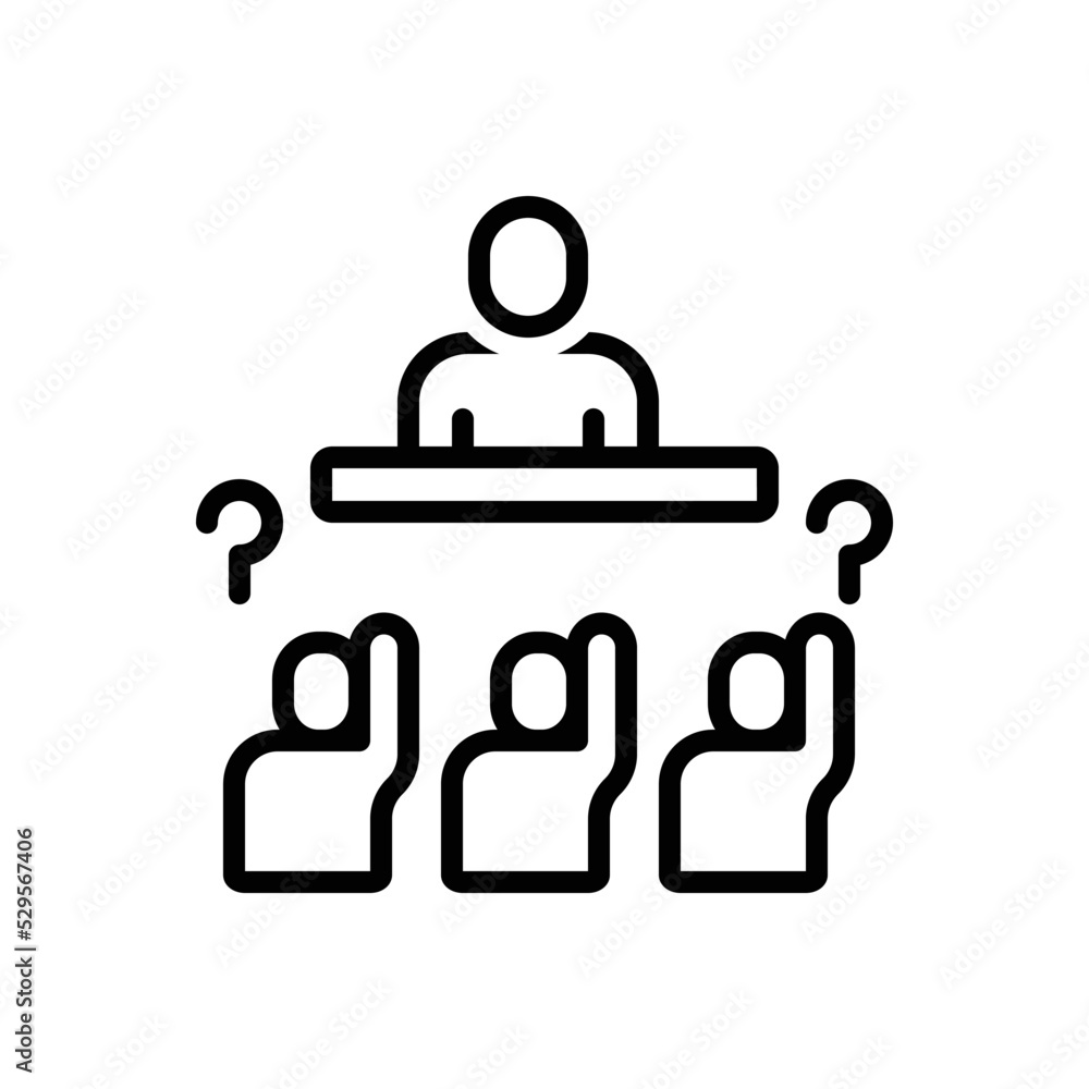 Fototapeta premium Black line icon for asks