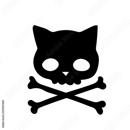 Skull kitty. Vector illustration. All elements are isolated	