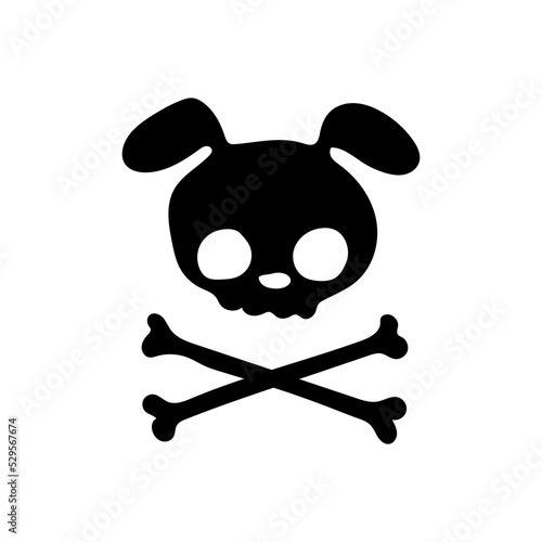 Skull bunny. Vector illustration. All elements are isolated	