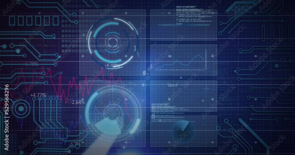 Image of data processing over dark background Image of data processing over dark background