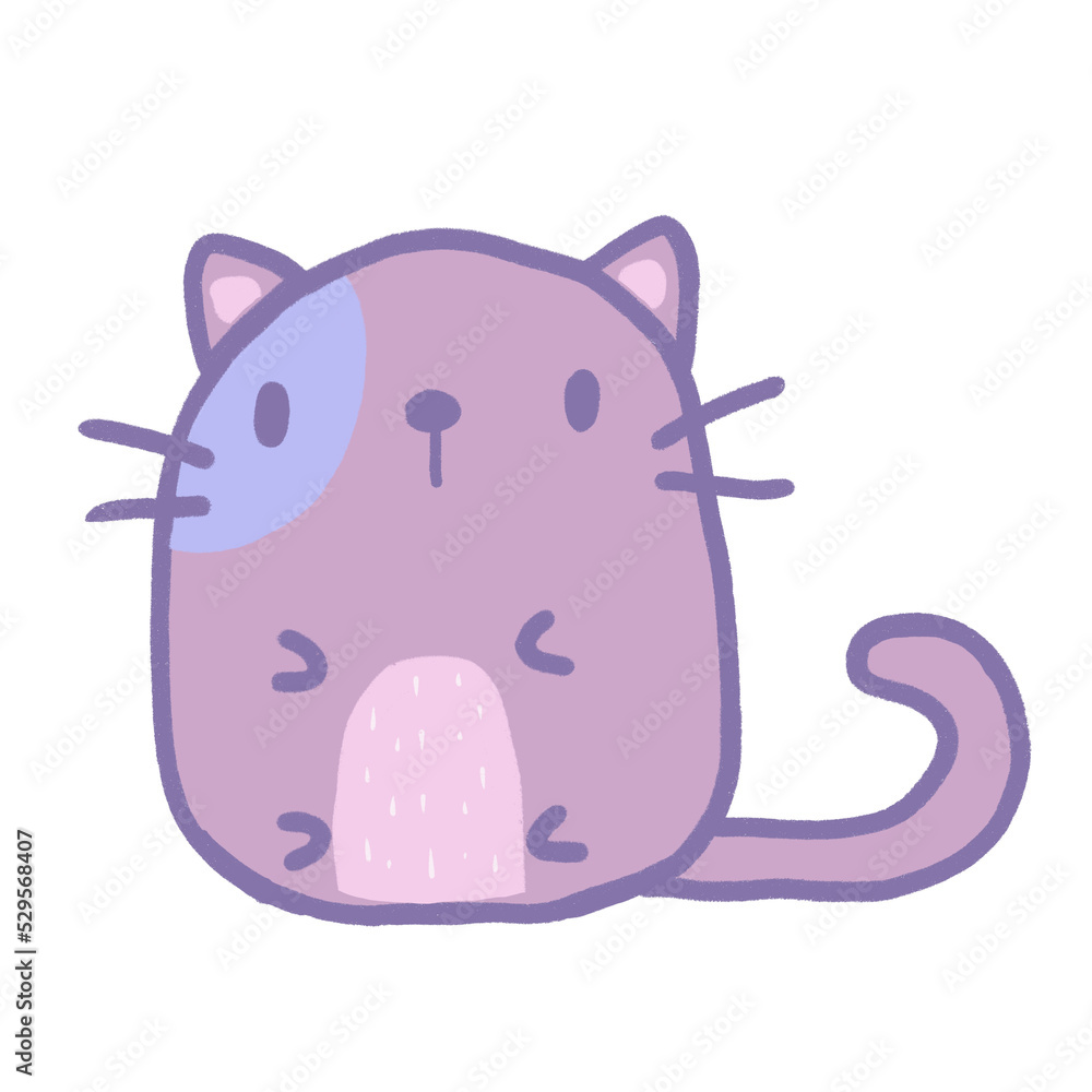 Cute cartoon purple cat Cute cartoon purple cat