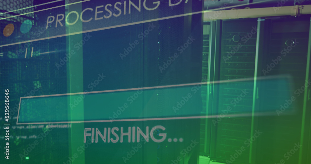 Fototapeta premium Image of data processing over server room