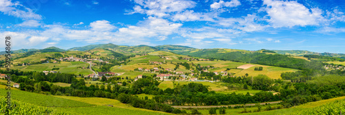 Vineyards of Azergues valley and Letra village in France