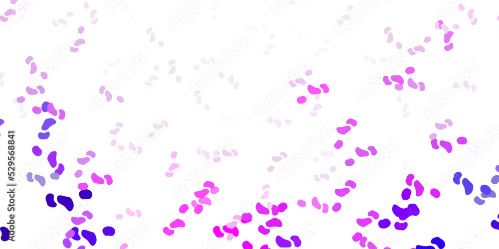 Light purple, pink vector background with random forms.