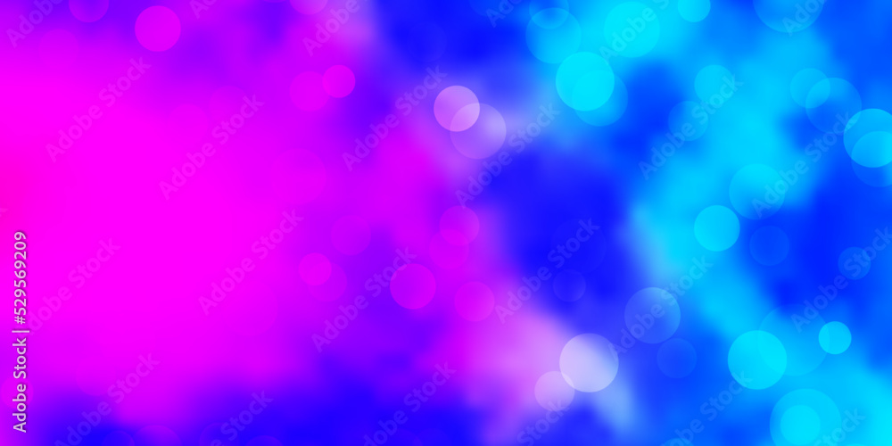 Light Pink, Blue vector backdrop with circles.
