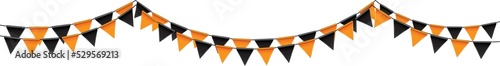 happy halloween trick or treat bunting flags black and orange colors png file for decoration