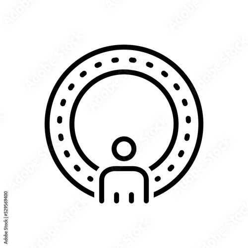 Black line icon for nowhere