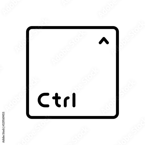 Black line icon for ctrl key photo