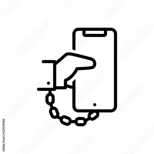 Black line icon for dependent