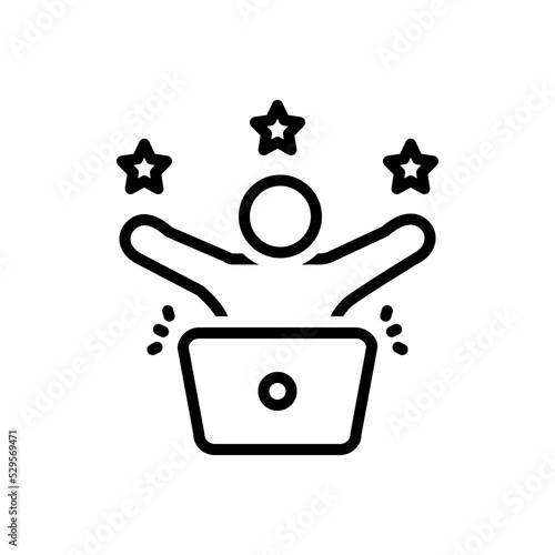 Black line icon for exciting