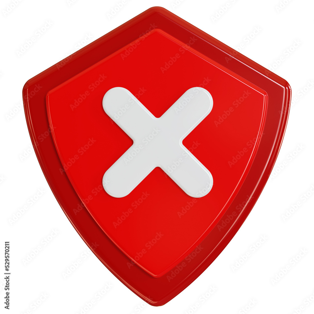 Obraz premium 3D broken shield protection false wrong unsafe