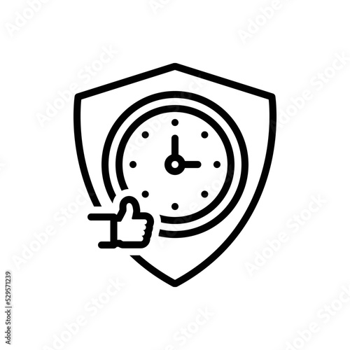 Black line icon for reliability