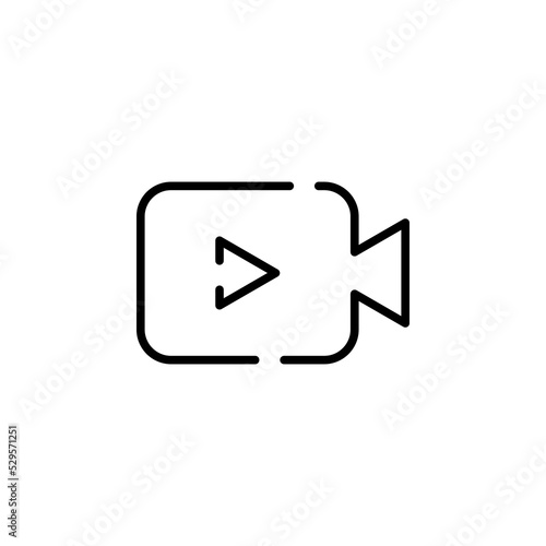 Video, Play, Film, Player, Movie Dotted Line Icon Vector Illustration Logo Template. Suitable For Many Purposes.