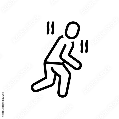 Black line icon for weak