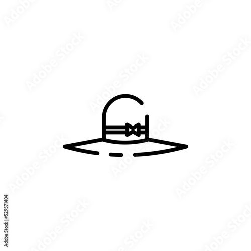 Hat, Accessory, Fashion Dotted Line Icon Vector Illustration Logo Template. Suitable For Many Purposes.
