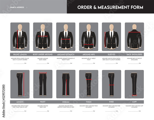 Order and Measurement Men Wedding Coat Form